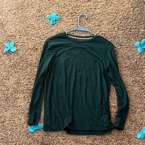 Boys 13-16 long sleeve shirt dark green.